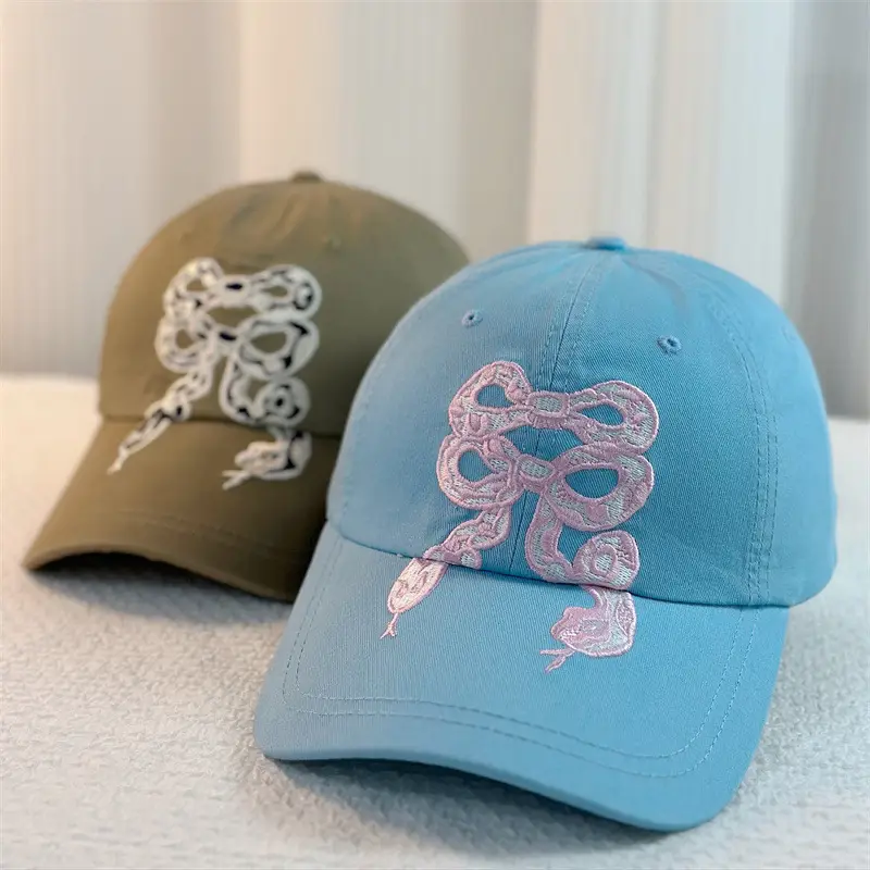 Snake Embroidered Cap for Men Women Casual All Match