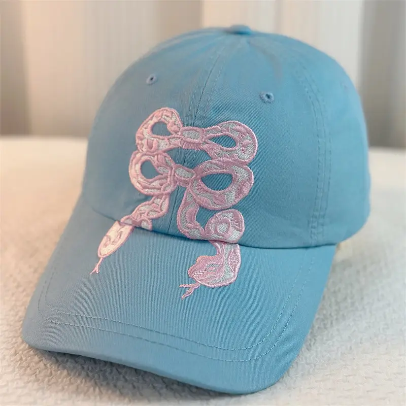 Snake Embroidered Cap for Men Women Casual All Match