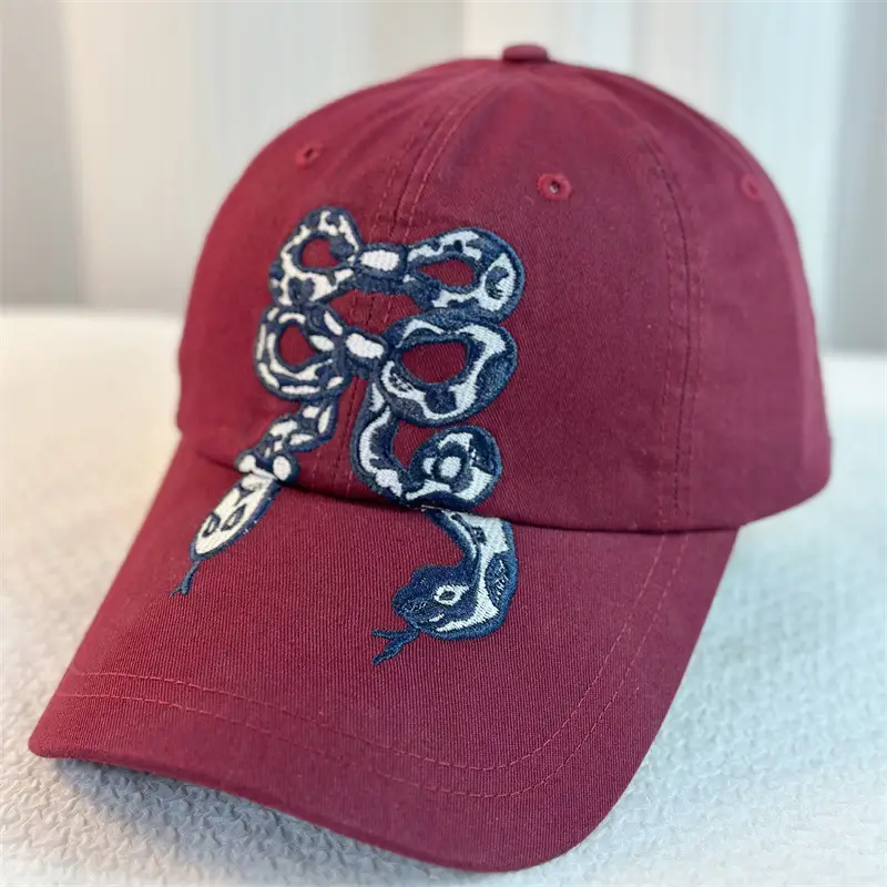 Snake Embroidered Cap for Men Women Casual All Match