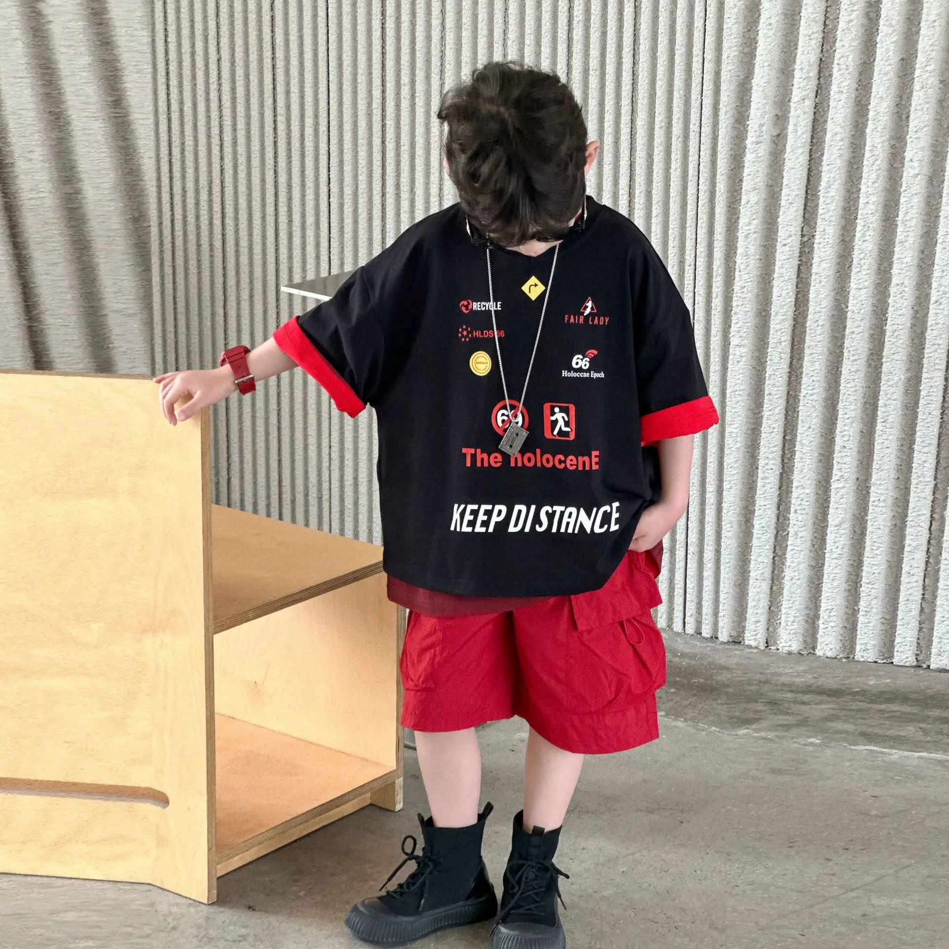 Boys Black Red T-Shirt Short Sleeve 2025 Cool Kids Wear — feature 17
