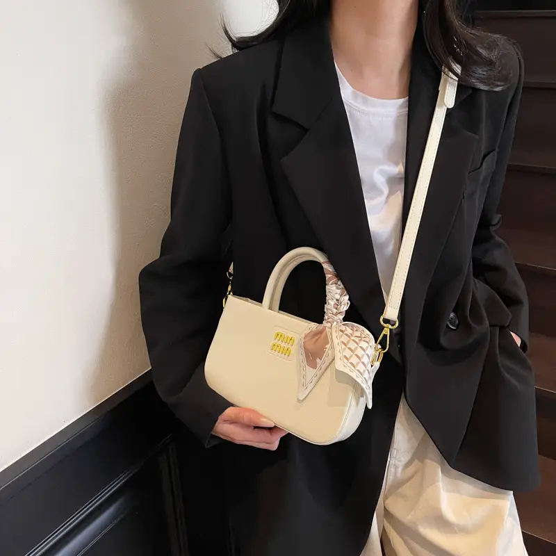 Women's Cream Miu U Shoulder Bag with Bow - Image 6