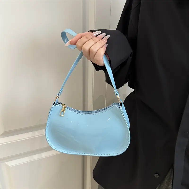 Glossy Orange Shoulder Bag for Women 2025 Spring New - Image 7