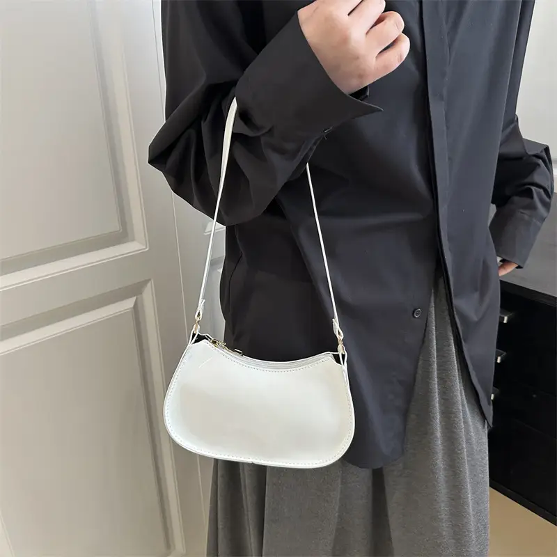 Glossy Orange Shoulder Bag for Women 2025 Spring New - Image 8