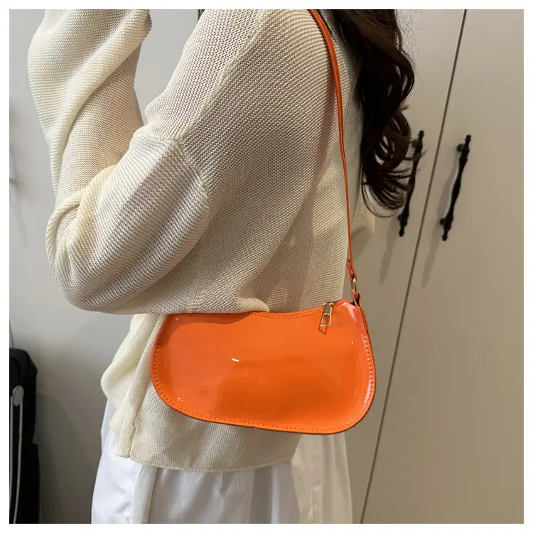 Glossy Orange Shoulder Bag for Women 2025 Spring New — feature 17