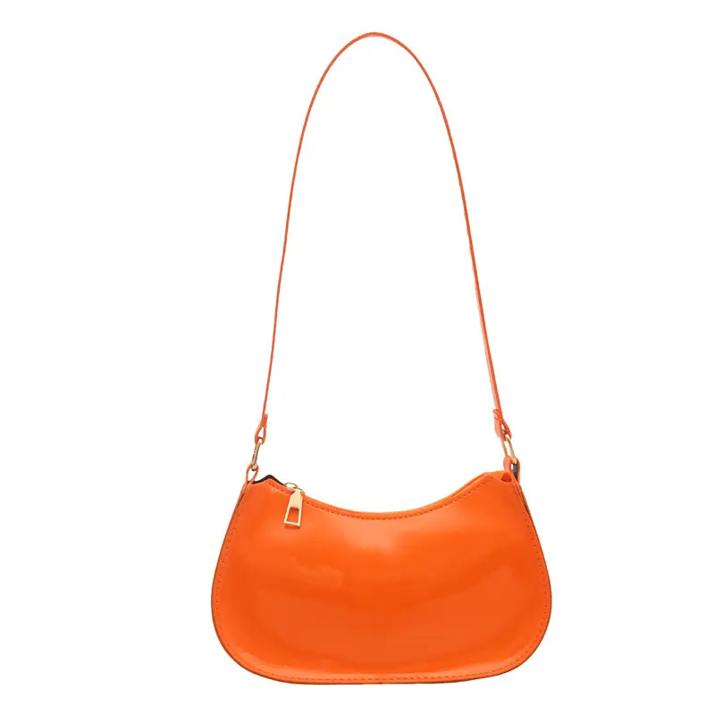 Glossy Orange Shoulder Bag for Women 2025 Spring New - Image 3