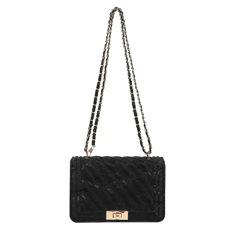 2025 Spring White Quilted Crossbody Bag with Gold Chain - Image 2