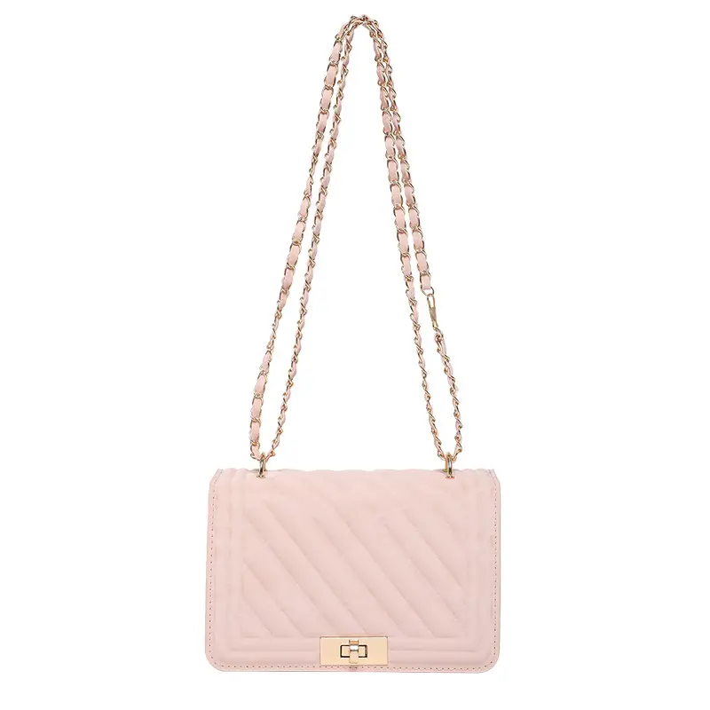 2025 Spring White Quilted Crossbody Bag with Gold Chain - Image 3