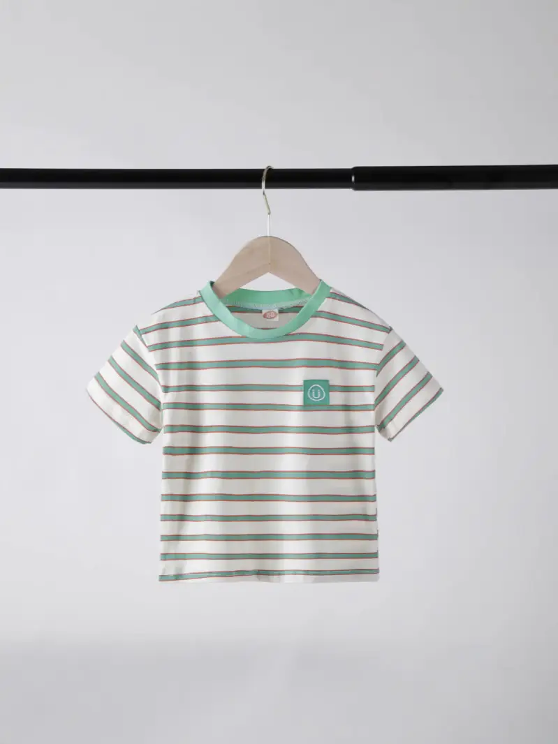 Kids Cotton Striped T-Shirt Short Sleeve Summer - Image 4