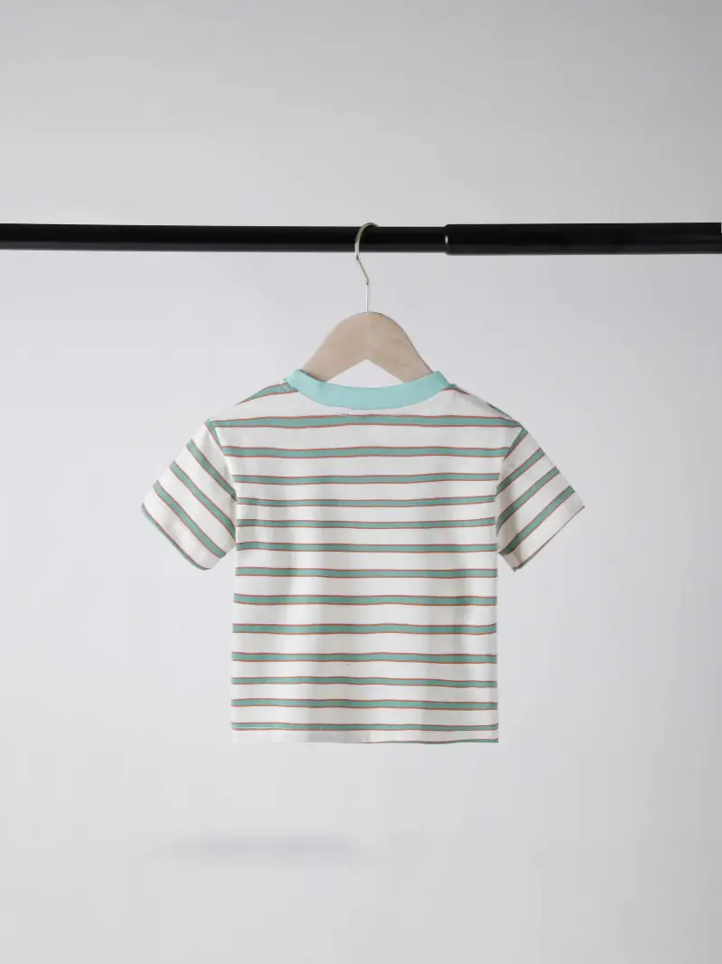 Kids Cotton Striped T-Shirt Short Sleeve Summer - Image 6