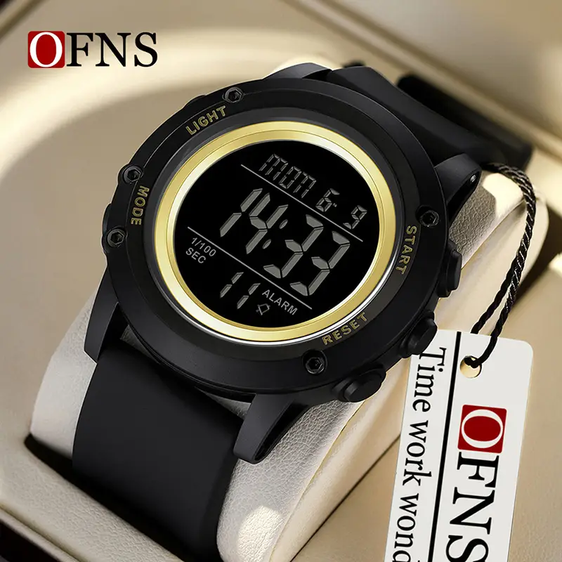 Oufani Black Digital Multi-Function Watch 14:33 - Image 10