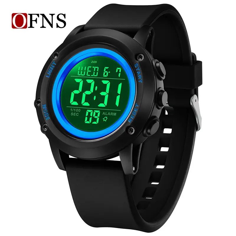 Oufani Black Digital Multi-Function Watch 14:33 - Image 12