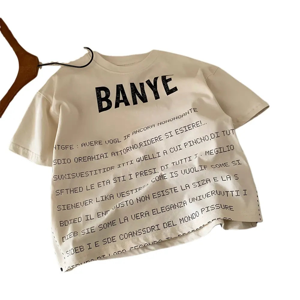 2025 Kids Letter Print T-Shirt Short Sleeve Summer Wear - Image 6