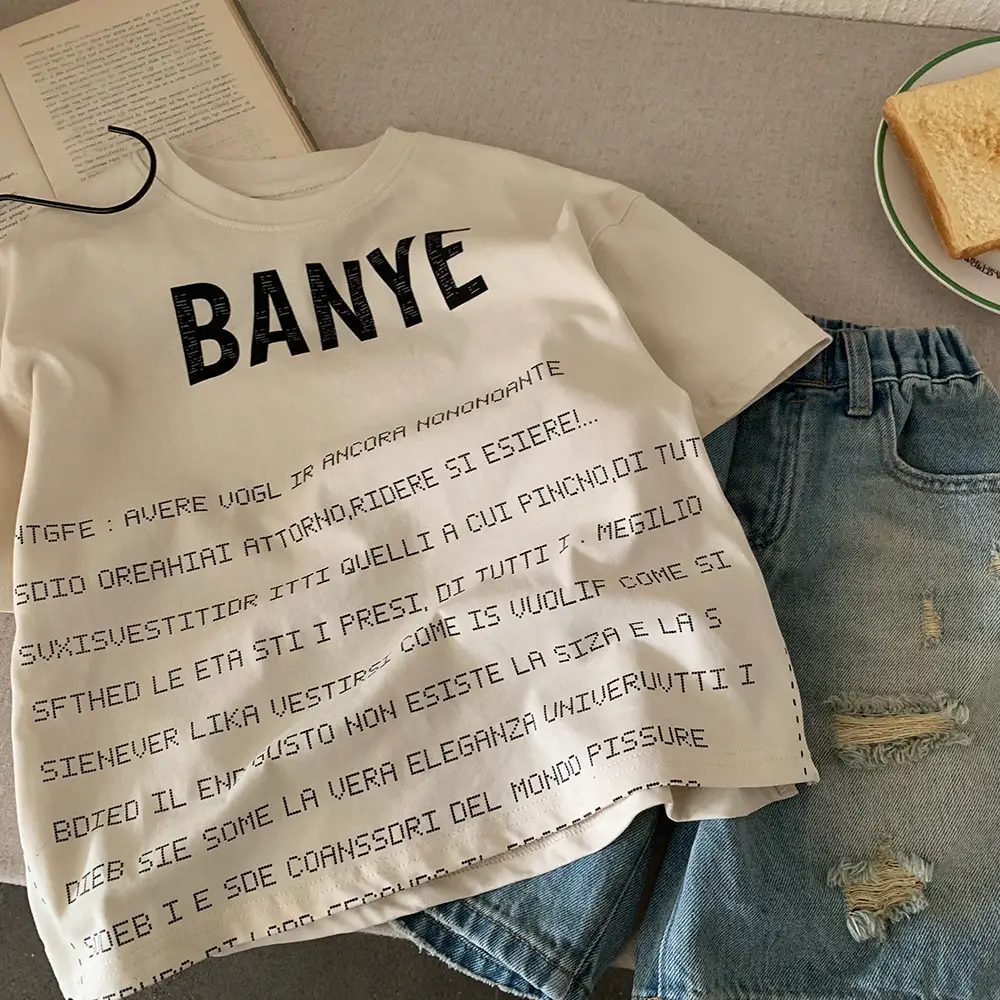 2025 Kids Letter Print T-Shirt Short Sleeve Summer Wear — feature 4