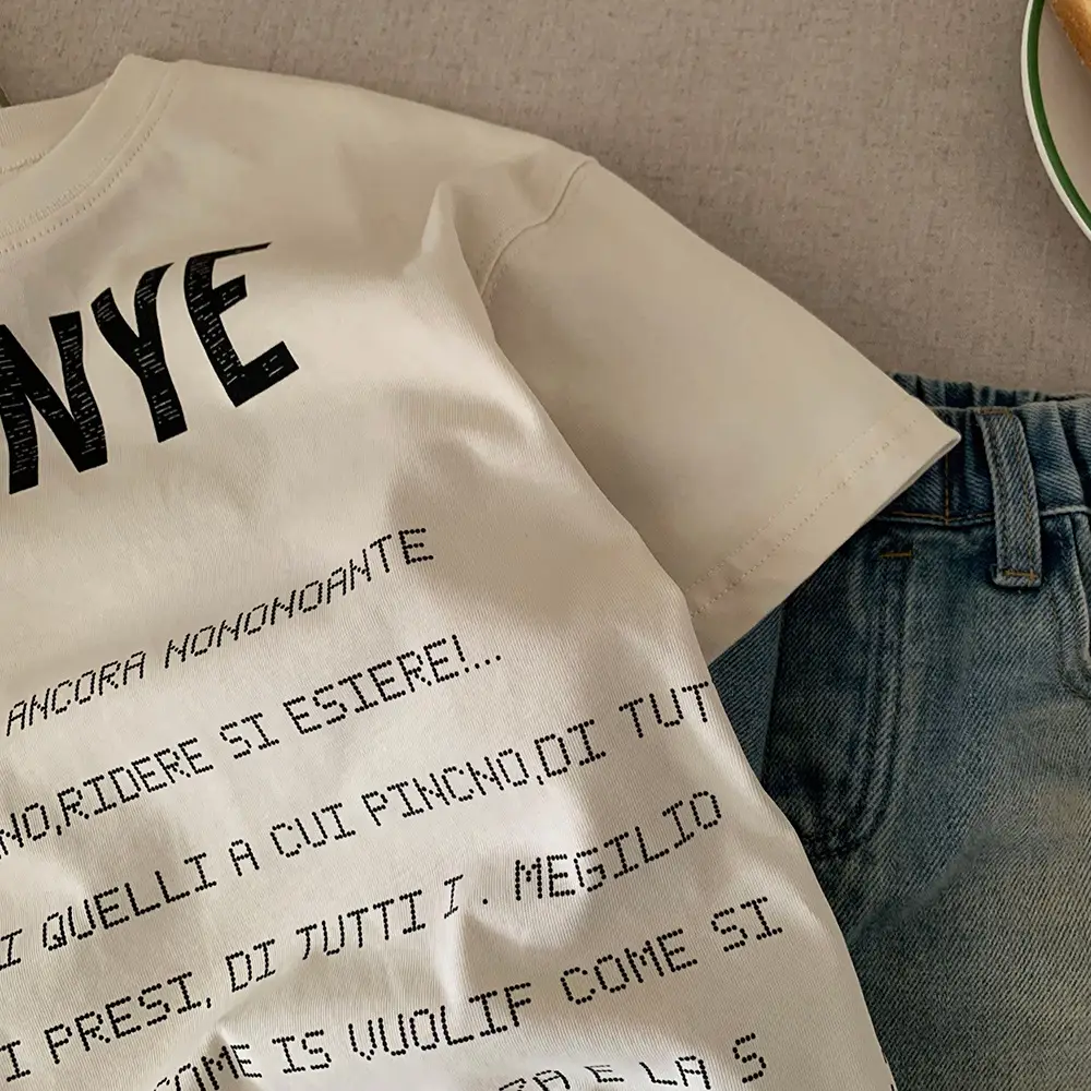 2025 Kids Letter Print T-Shirt Short Sleeve Summer Wear — feature 6