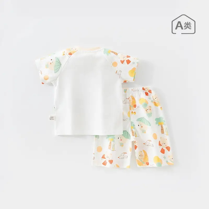 Boys Cotton T-Shirt Shorts Set Summer Lightweight - Image 3