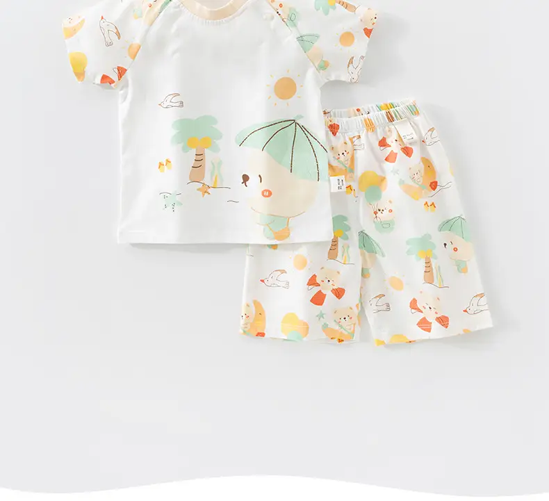 Boys Cotton T-Shirt Shorts Set Summer Lightweight — feature 2