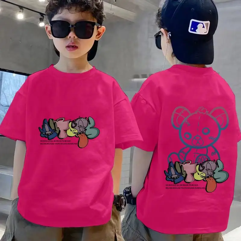 100% Cotton Boys T-shirt Medium Large Summer 2025 - Image 5