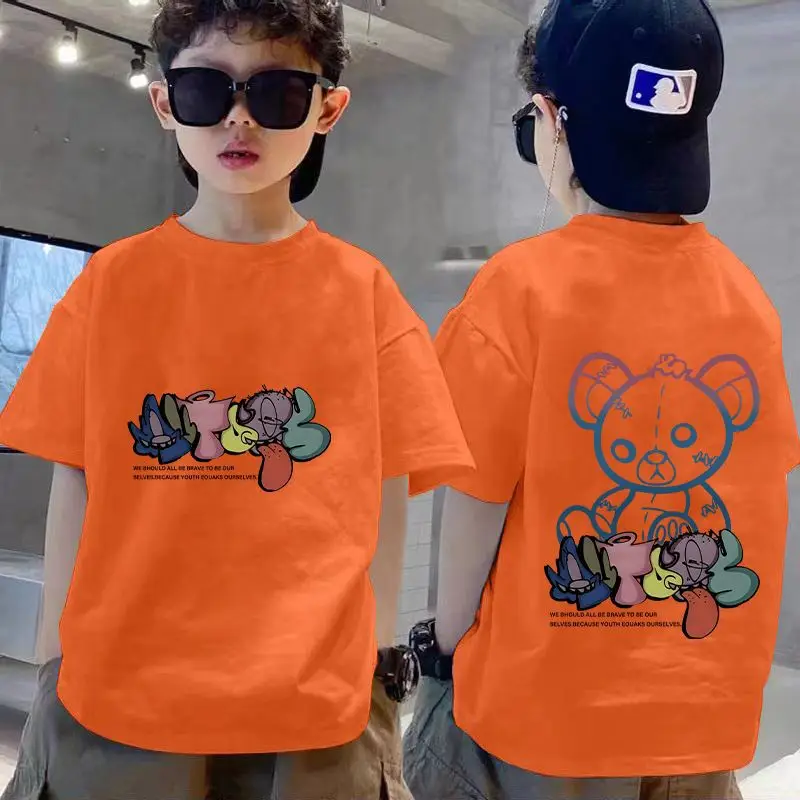 100% Cotton Boys T-shirt Medium Large Summer 2025 - Image 7