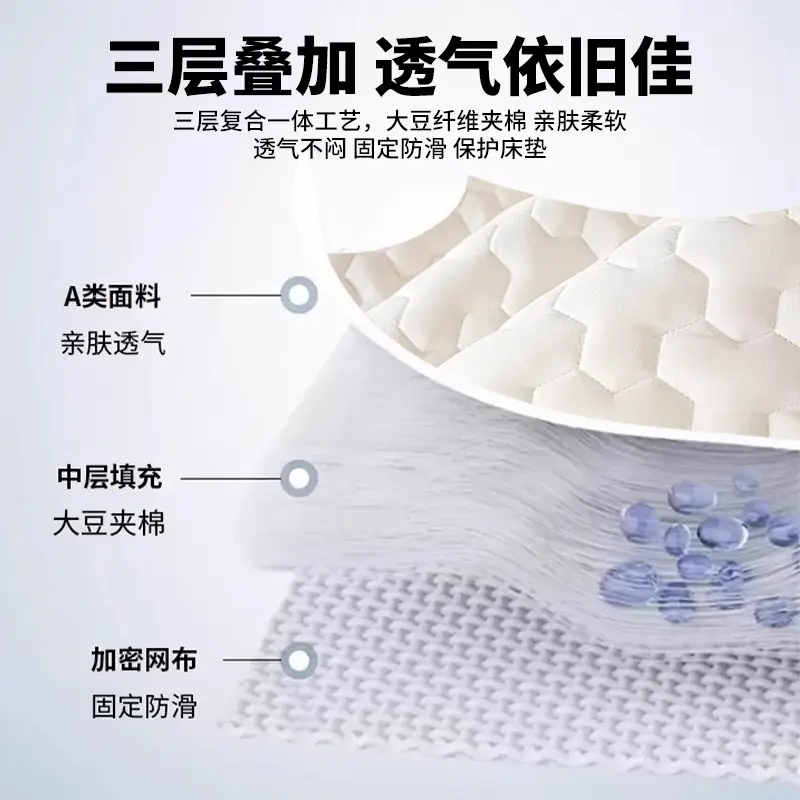 Cross-Border Quilted Waterproof Fitted Sheet Single Piece Thickened Bed Cover Set All-Inclusive Bed Cover Pure Bed Three-Piece Set Mattress Protector