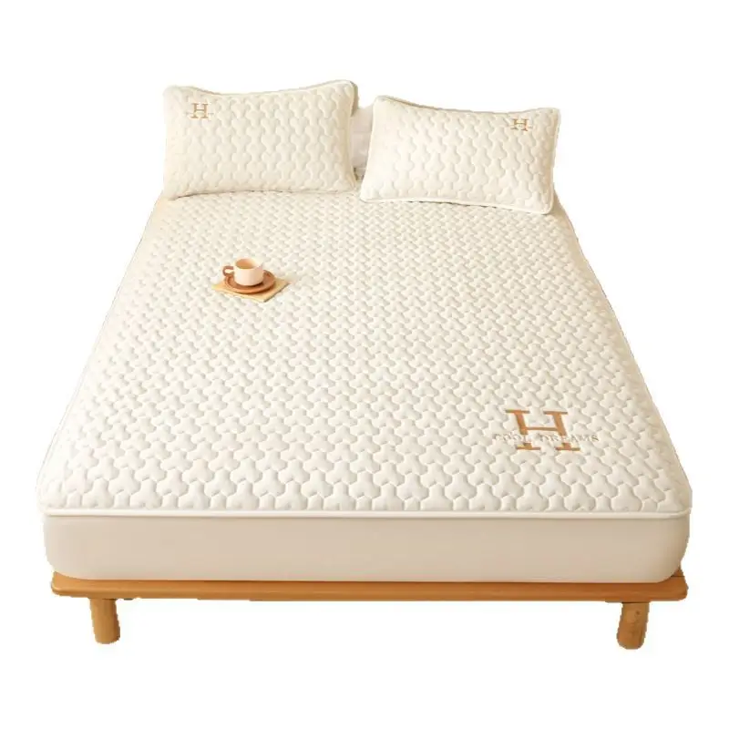 Cross-Border Quilted Waterproof Fitted Sheet Single Piece Thickened Bed Cover Set All-Inclusive Bed Cover Pure Bed Three-Piece Set Mattress Protector