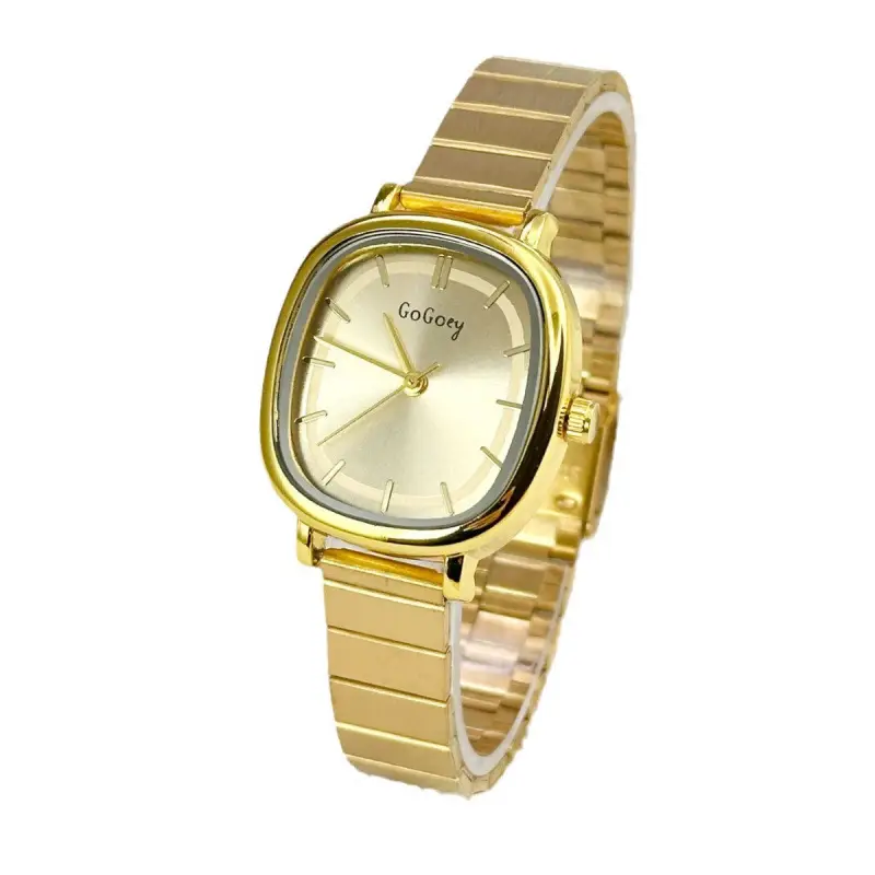 Gold Quartz Women's Watch with Bamboo Strap - Image 8