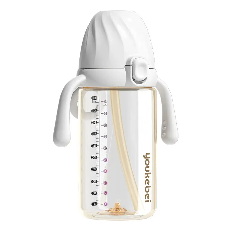 Baby drinking cup baby straw drinking bottle 6 months 1/2/3 years old PPSU bottle flip cap drinking cup