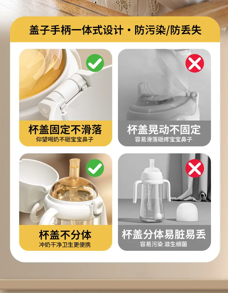 Baby drinking cup baby straw drinking bottle 6 months 1/2/3 years old PPSU bottle flip cap drinking cup — feature 23