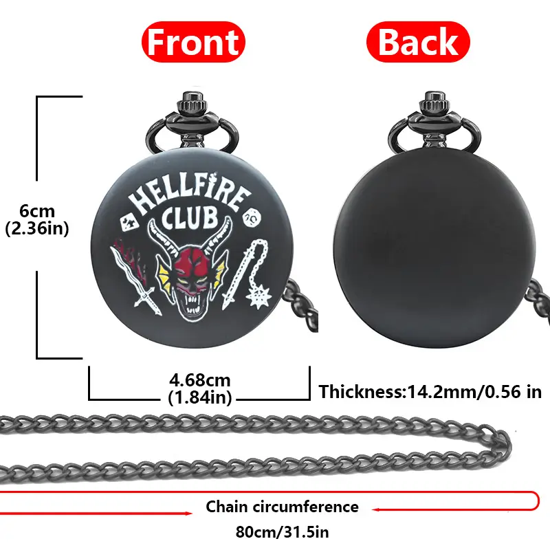 Hellfire Club Pocket Watch with Cross-Border Design - Image 2