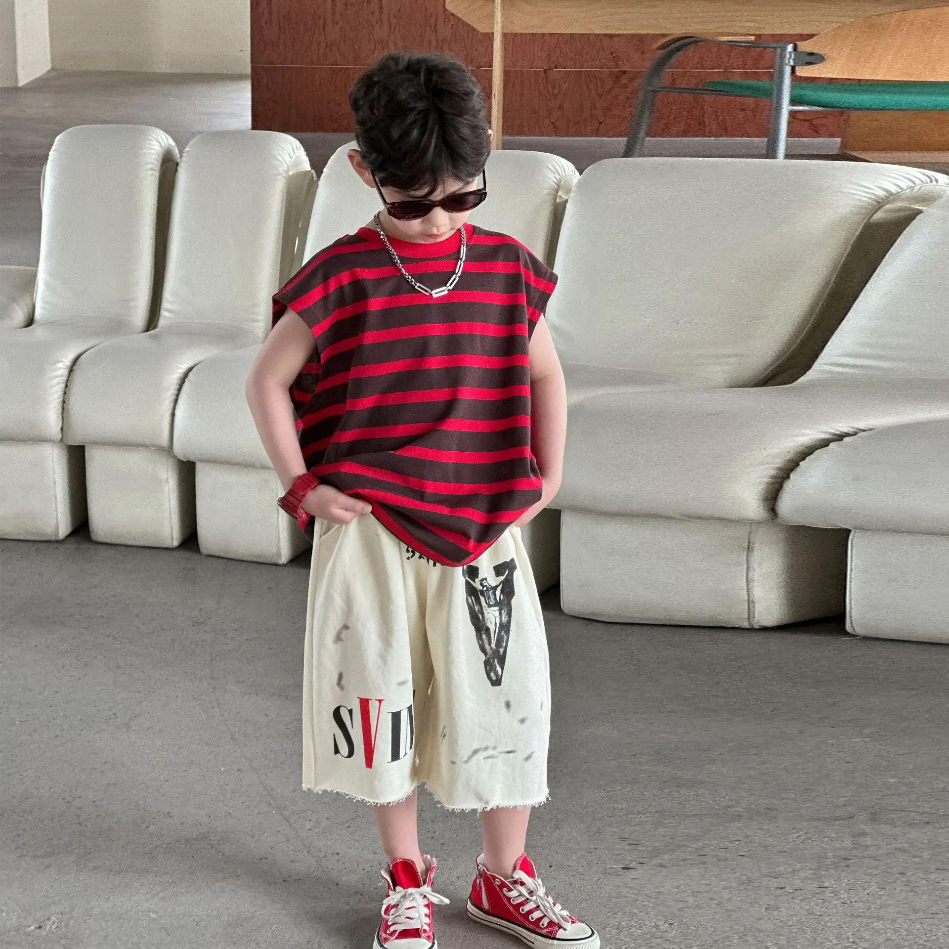 Summer Stripes T-Shirt Vest Sleeveless Vest 2025 Kids — feature 16