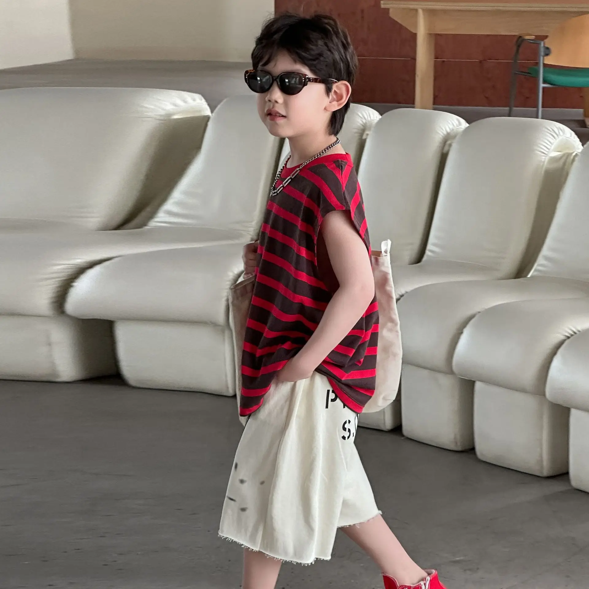 Summer Stripes T-Shirt Vest Sleeveless Vest 2025 Kids — feature 17