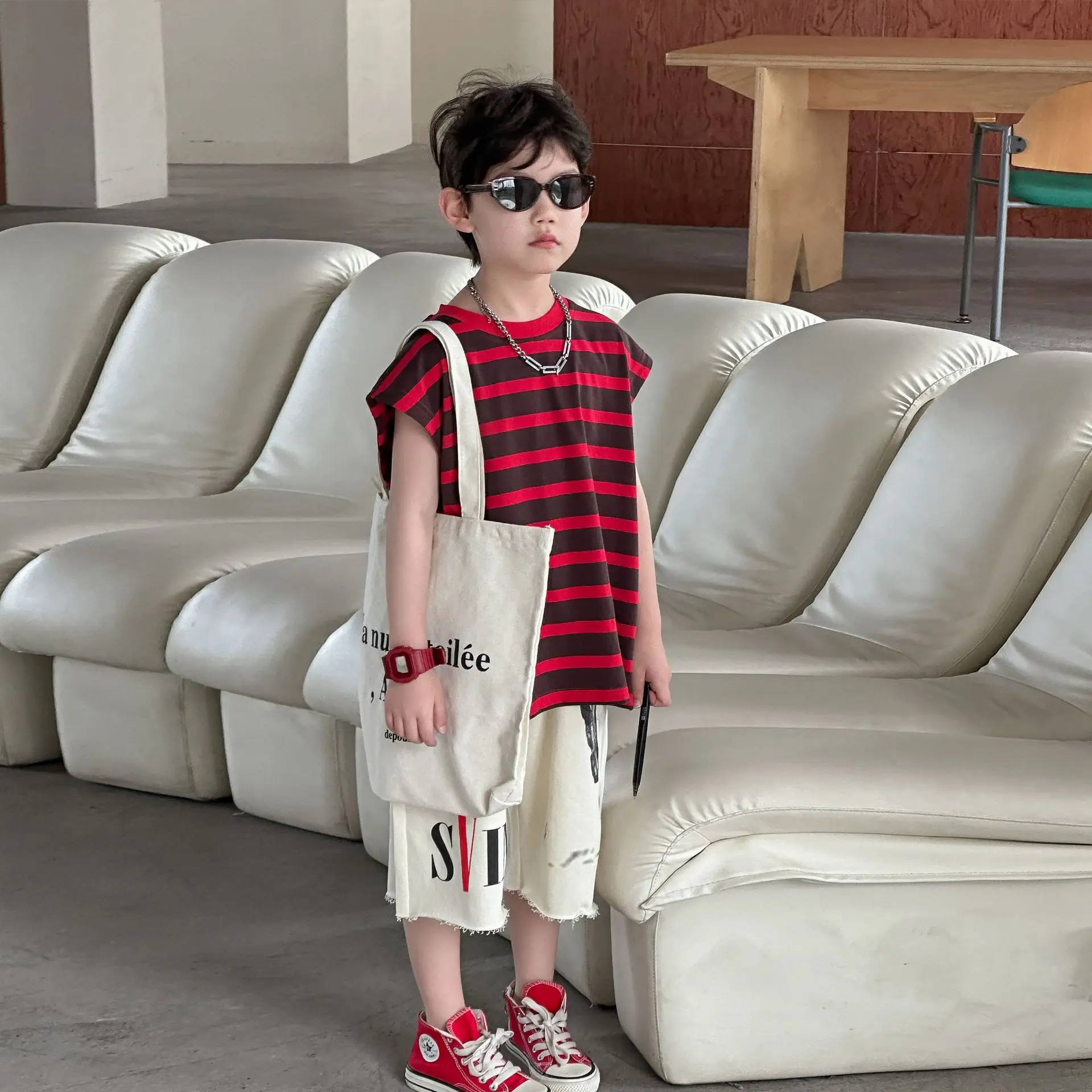 Summer Stripes T-Shirt Vest Sleeveless Vest 2025 Kids — feature 18