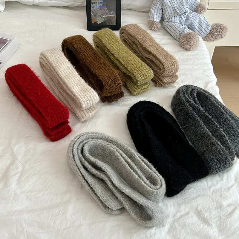 Warm Wool Scarf Black Belt Decor Winter Autumn - Image 7