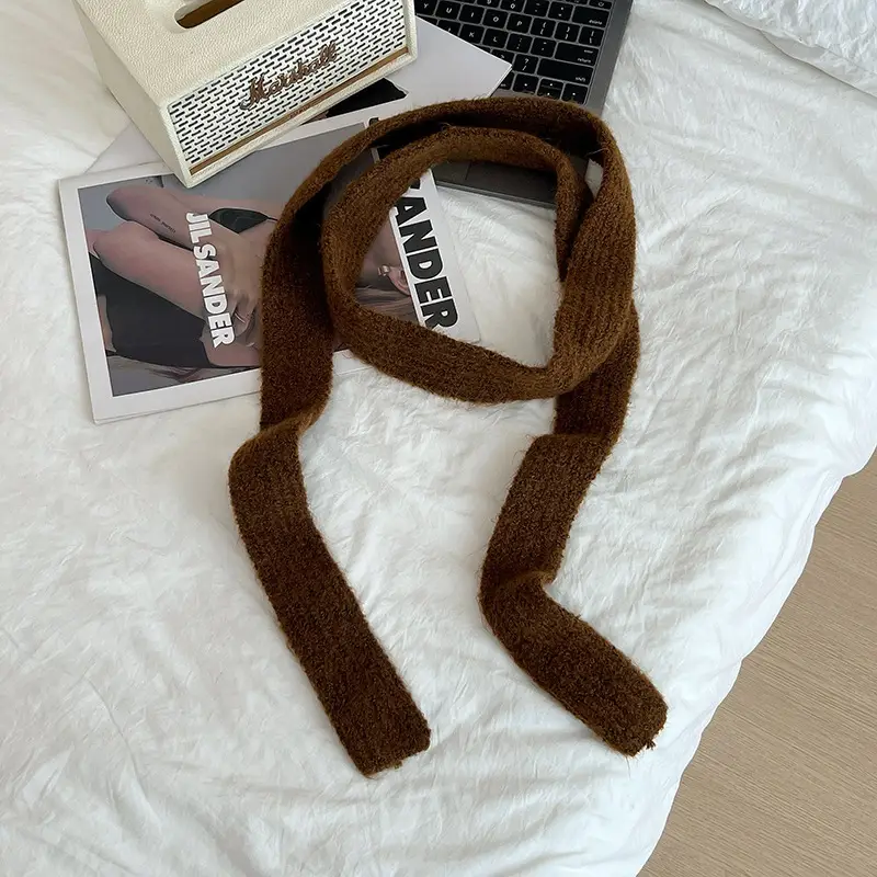Warm Wool Scarf Black Belt Decor Winter Autumn — feature 17