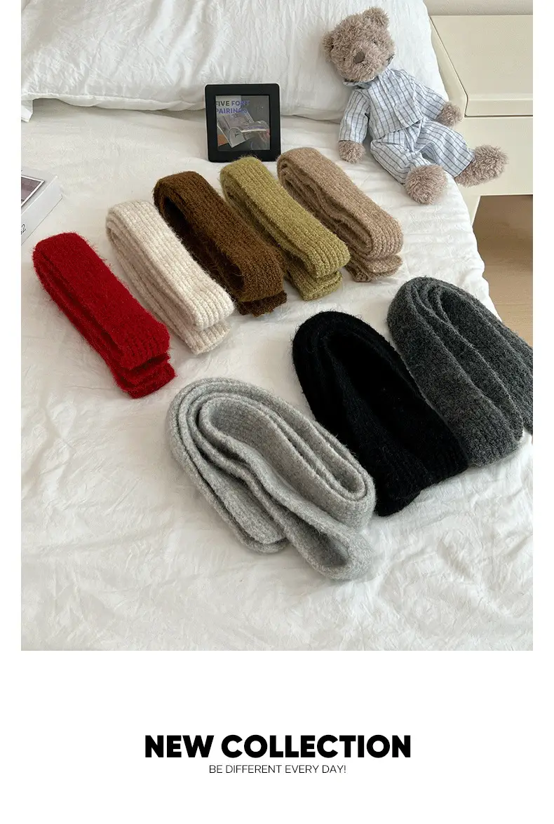 Warm Wool Scarf Black Belt Decor Winter Autumn — feature 7