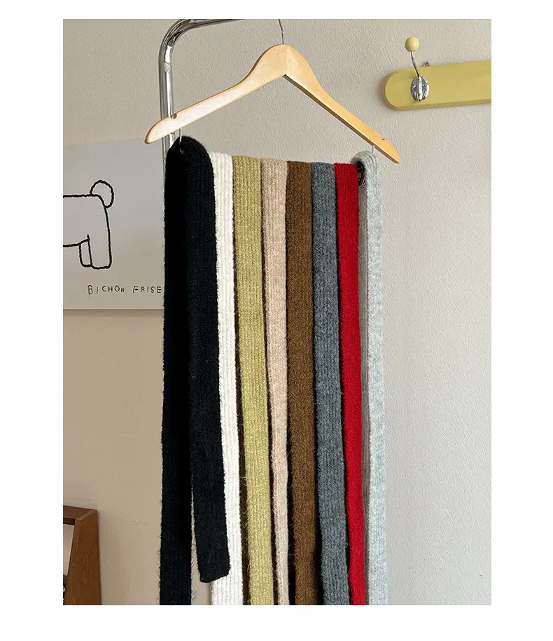 Warm Wool Scarf Black Belt Decor Winter Autumn — feature 8