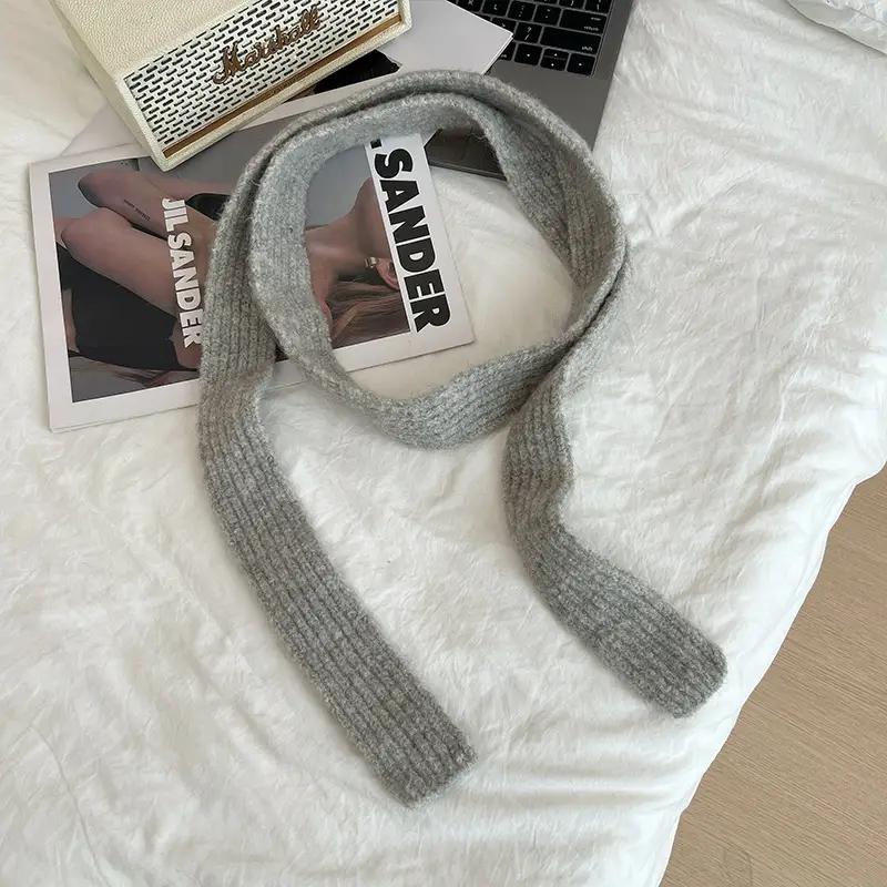 Warm Wool Scarf Black Belt Decor Winter Autumn - Image 2