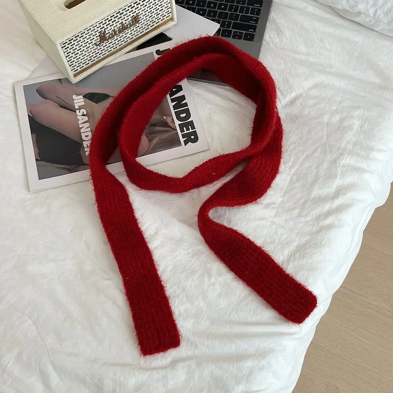 Warm Wool Scarf Black Belt Decor Winter Autumn - Image 4