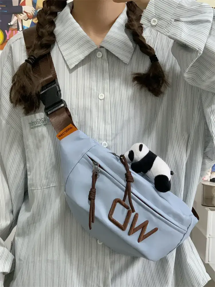 Women's White Letter Crossbody Bag with Drawstring Closure — feature 22