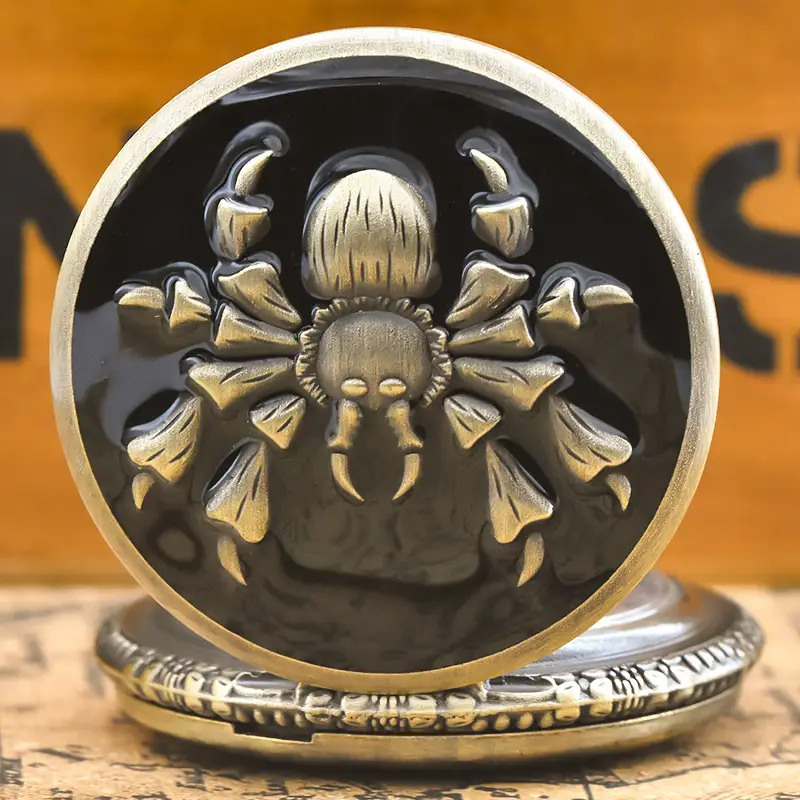 Retro Large Pocket Watch Black Scorpion Design - Image 5