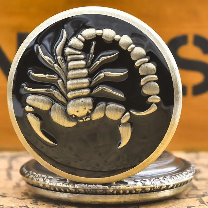 Retro Large Pocket Watch Black Scorpion Design — feature 10