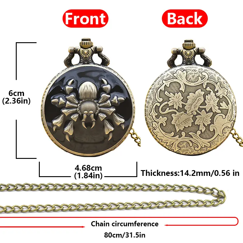 Retro Large Pocket Watch Black Scorpion Design — feature 3