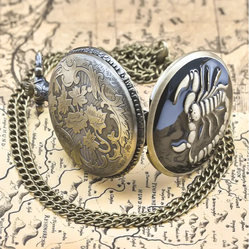 Retro Large Pocket Watch Black Scorpion Design — feature 8