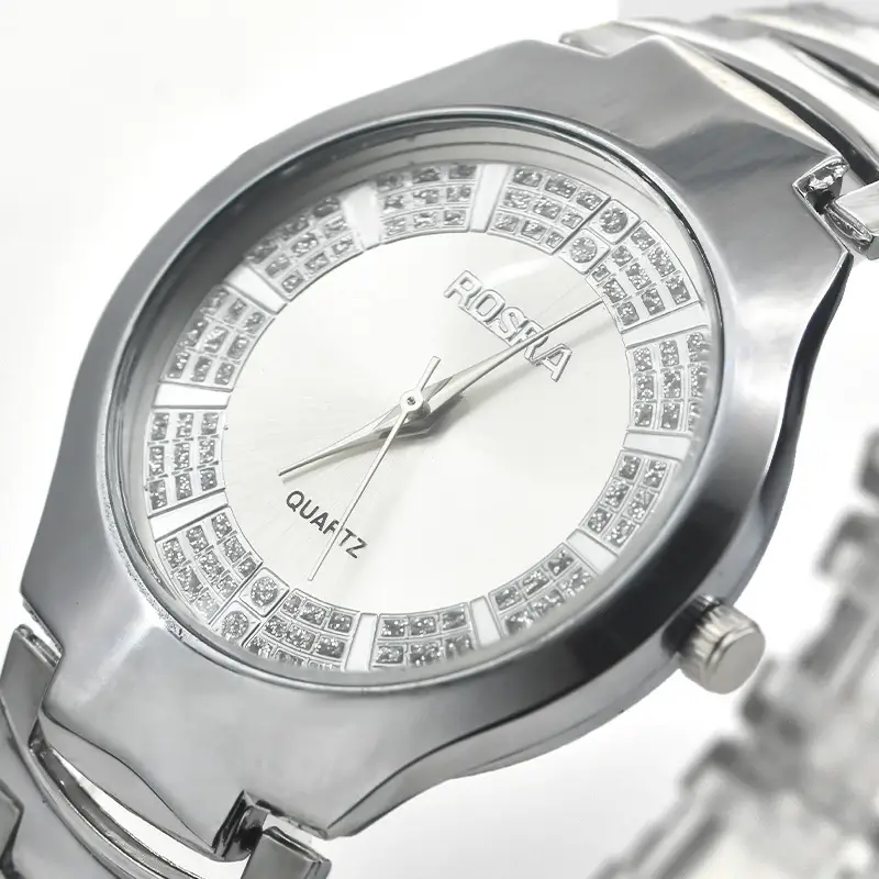 Rosra Men's Steel Band Quartz Watch Round Silver - Image 5