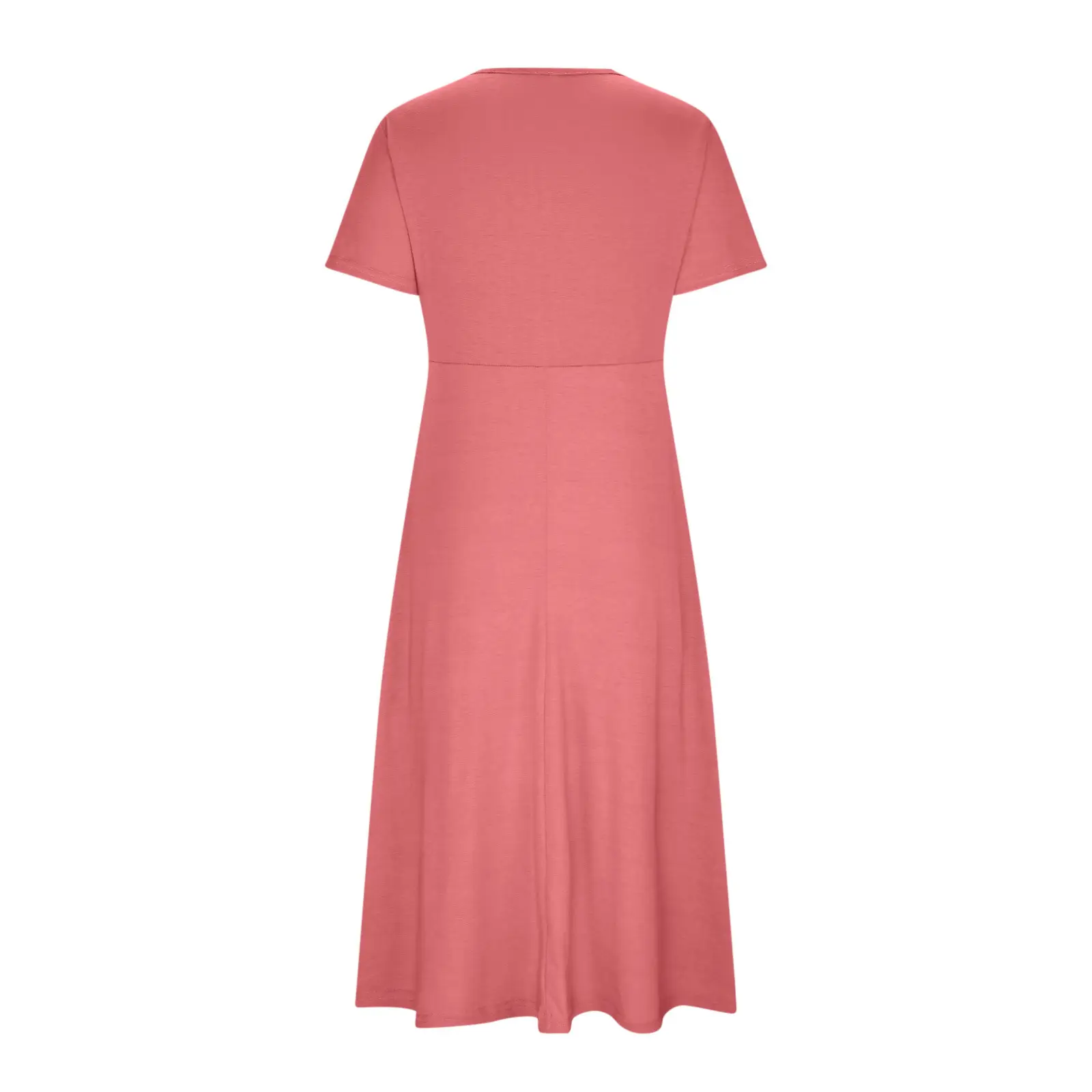 2025 Short Sleeve V-Neck Dress Pink — feature 19