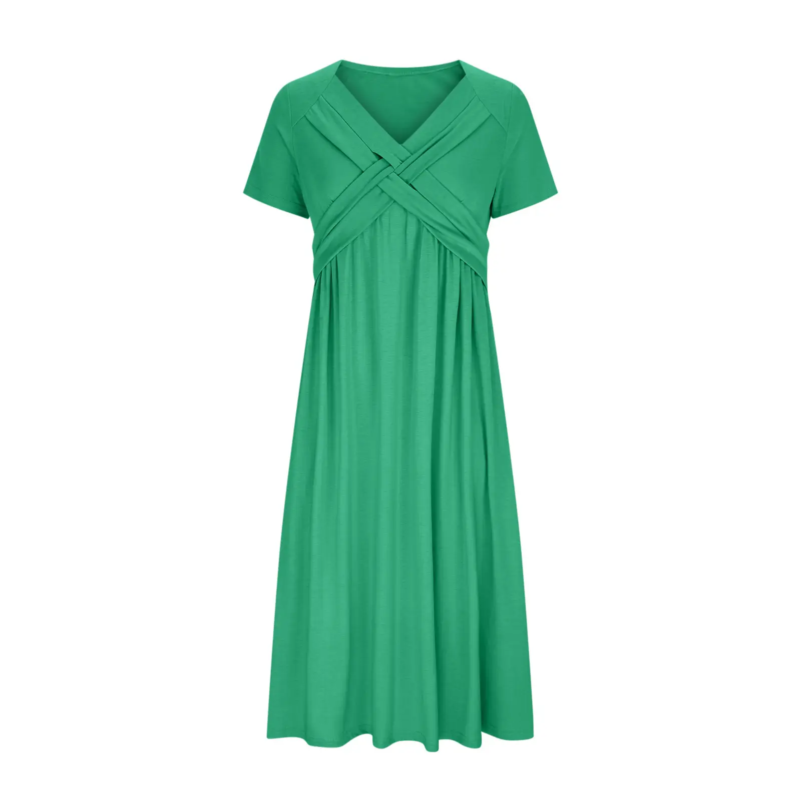 2025 Short Sleeve V-Neck Dress Pink — feature 8