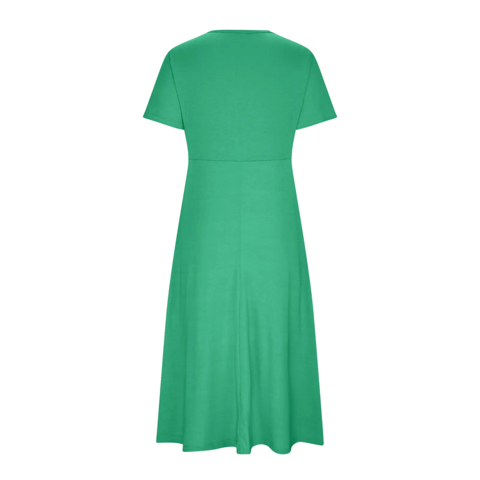 2025 Short Sleeve V-Neck Dress Pink — feature 9