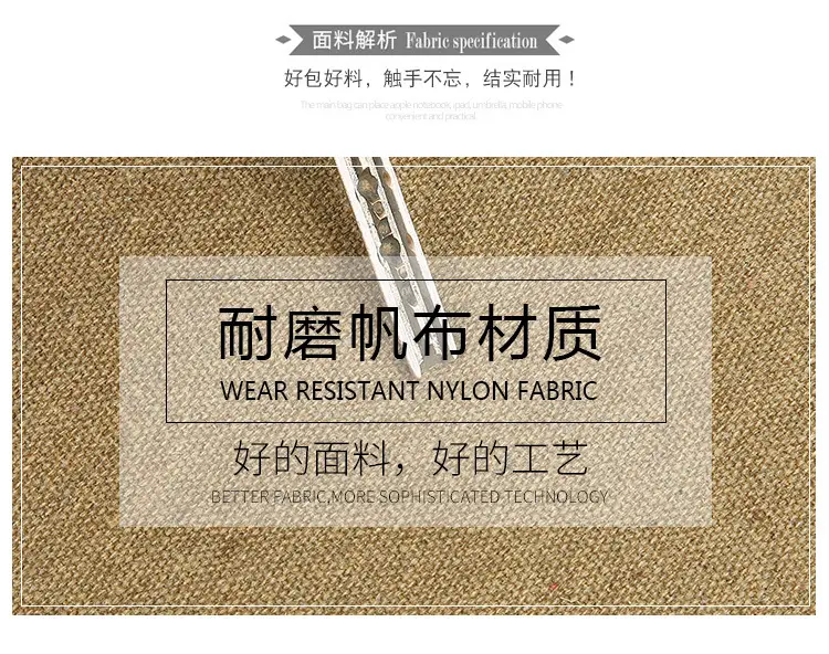 Multi-layer Canvas Business Bag for Women Men Brown — feature 2