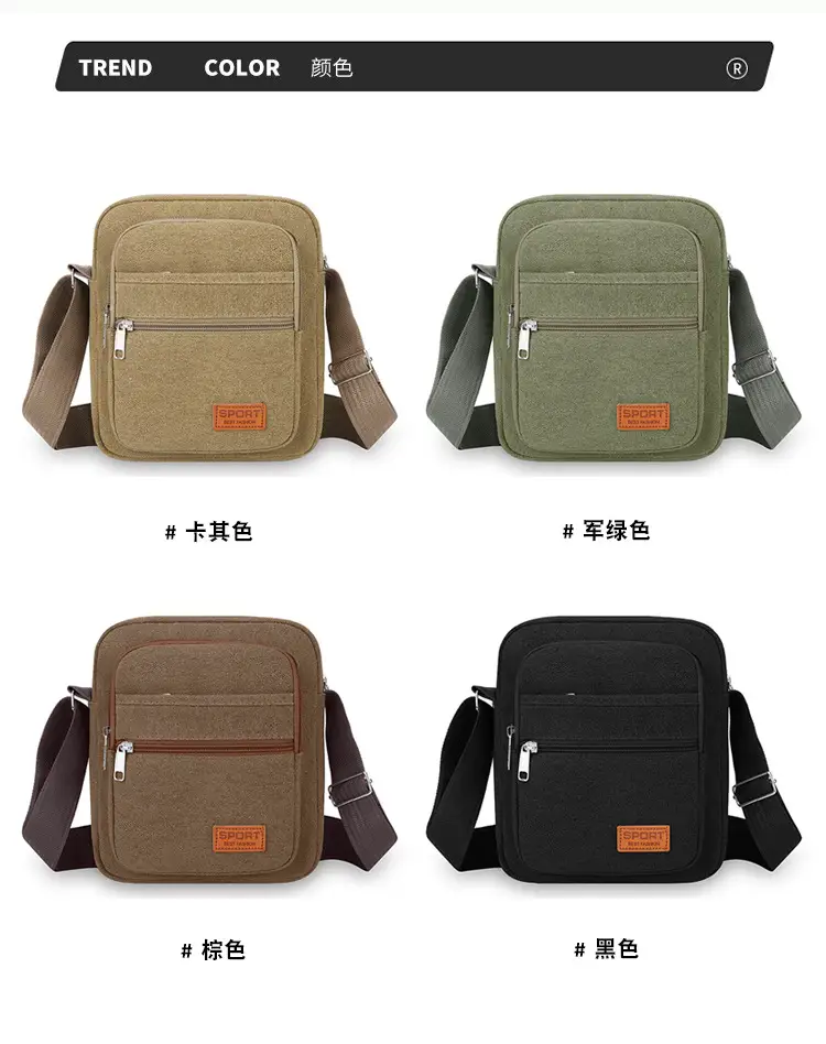 Multi-layer Canvas Business Bag for Women Men Brown — feature 4
