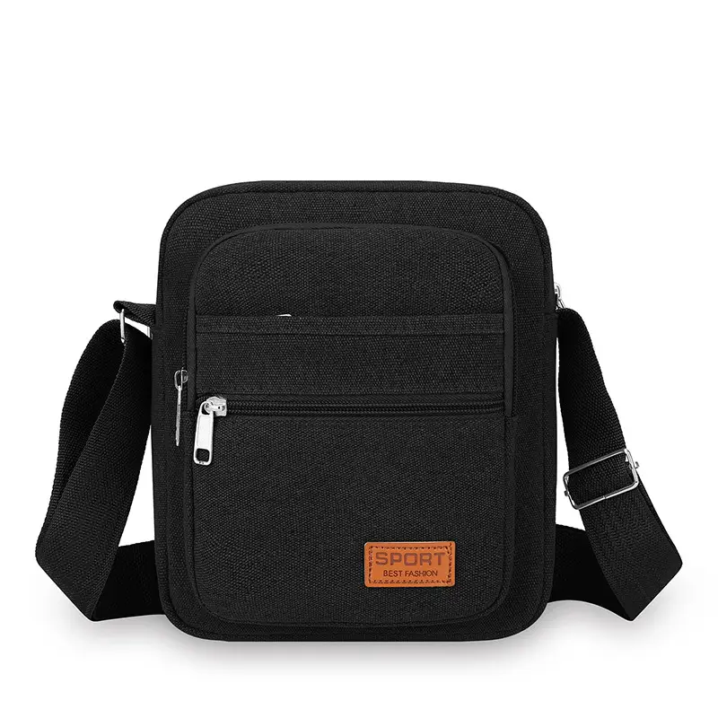 Multi-layer Canvas Business Bag for Women Men Brown - Image 5