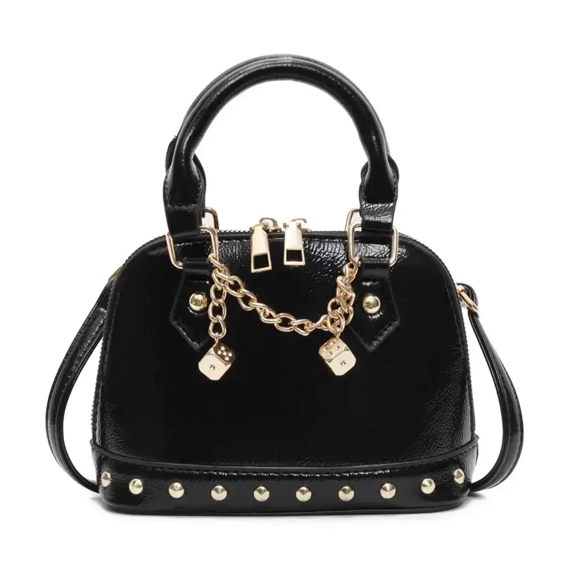 Champagne Gold Studded Shell Handbag for Women - Image 3